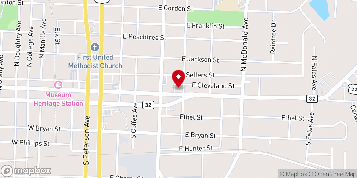 Map showing location of Saint Andrew's Anglican Church