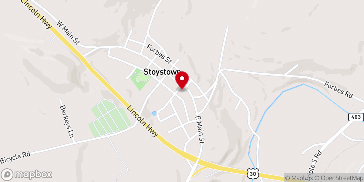 Map showing location of Stoystown United Church-Christ
