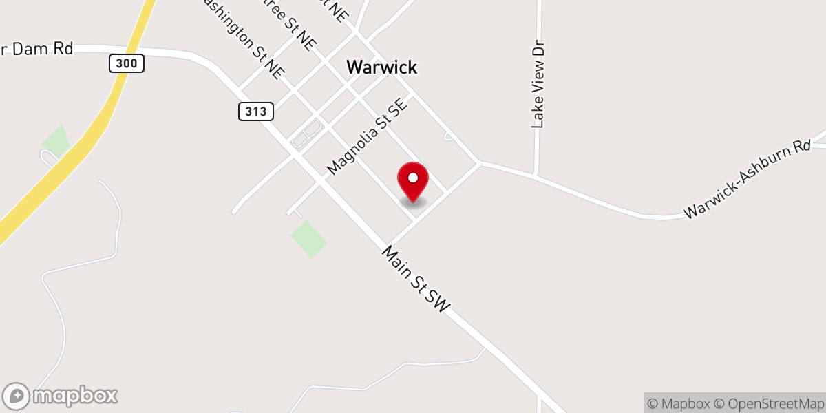 Map showing location of Warwick United Methodist Prsng