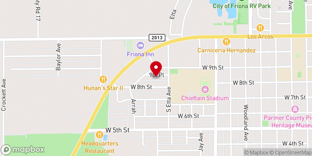 Map showing location of First Baptist Church Parsonage