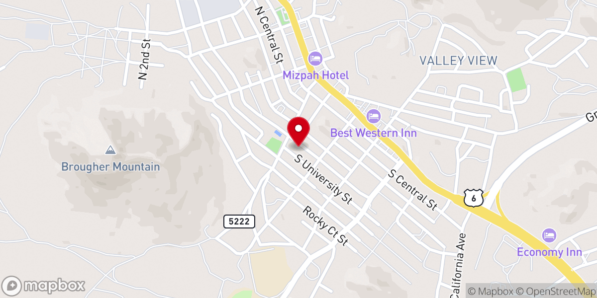 Map showing location of Tonopah Community Church