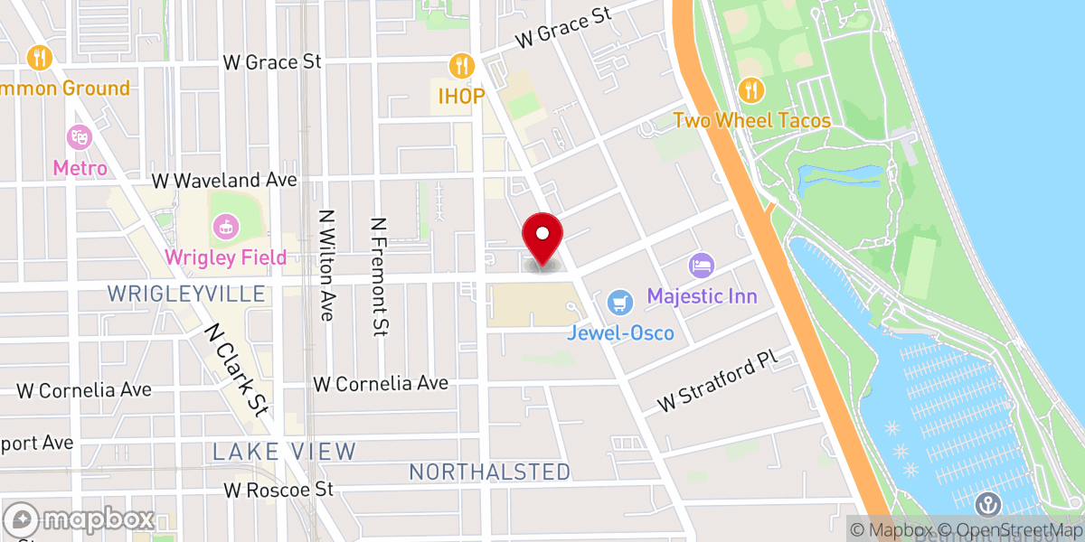Map showing location of Lake View Presbyterian Church