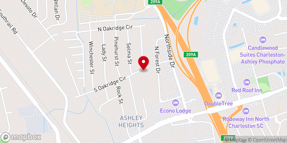 Map showing location of Ashley Heights church of Christ