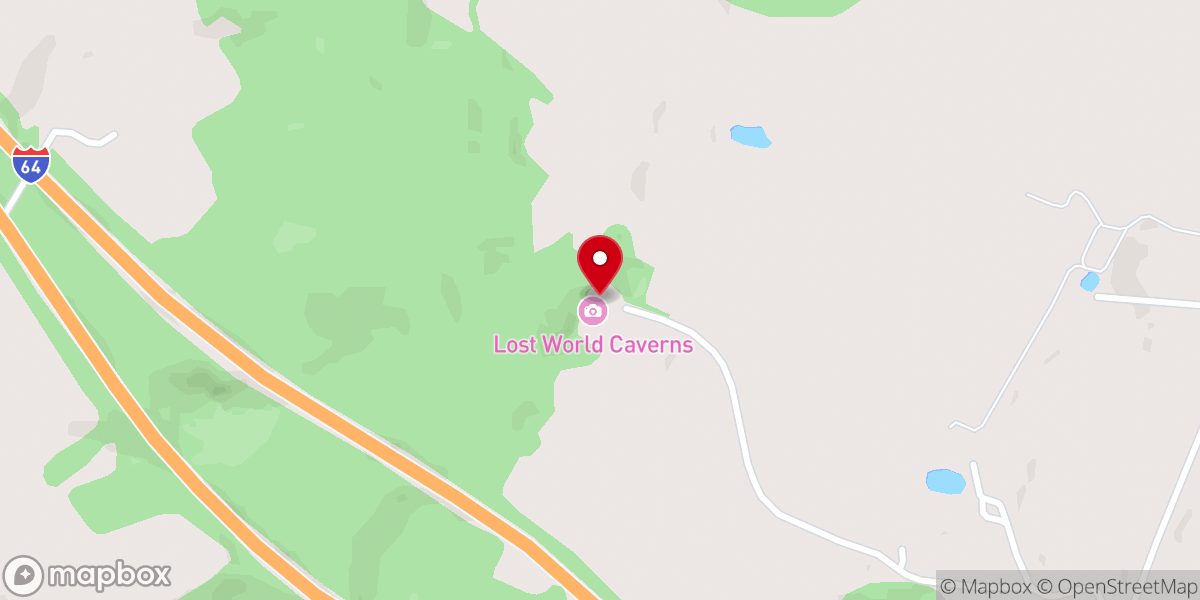 Map showing location of Lost World Caverns