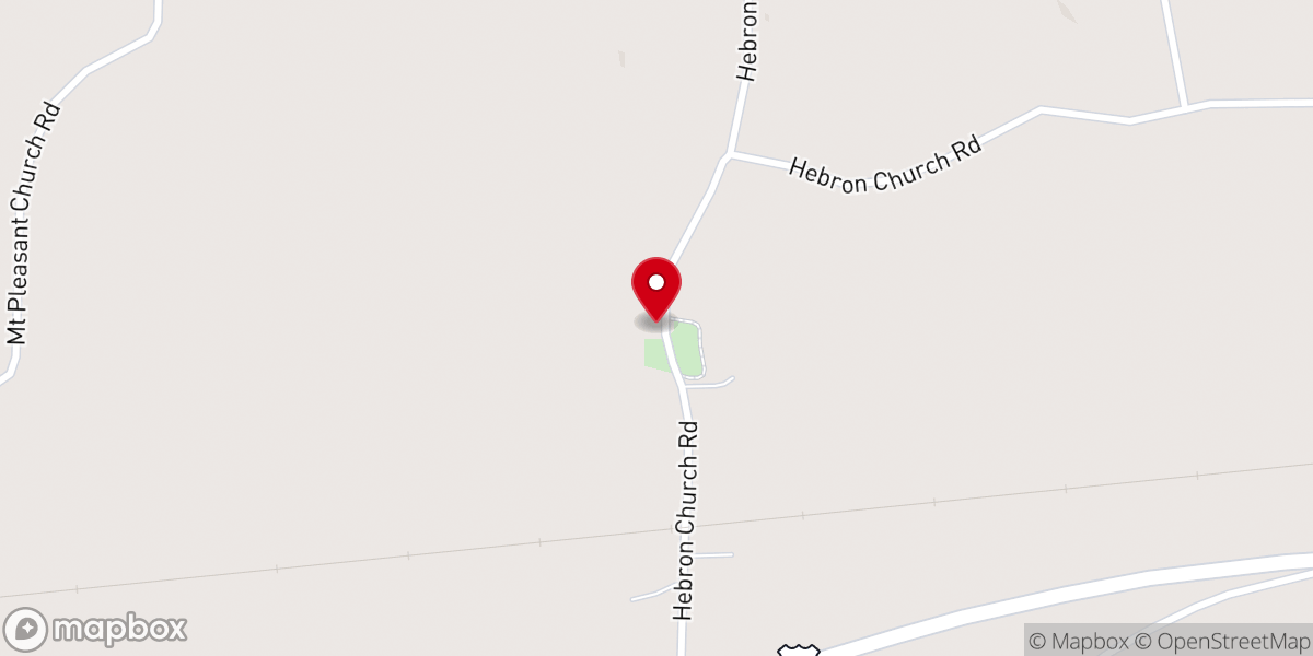 Map showing location of Hebron U.M. Church