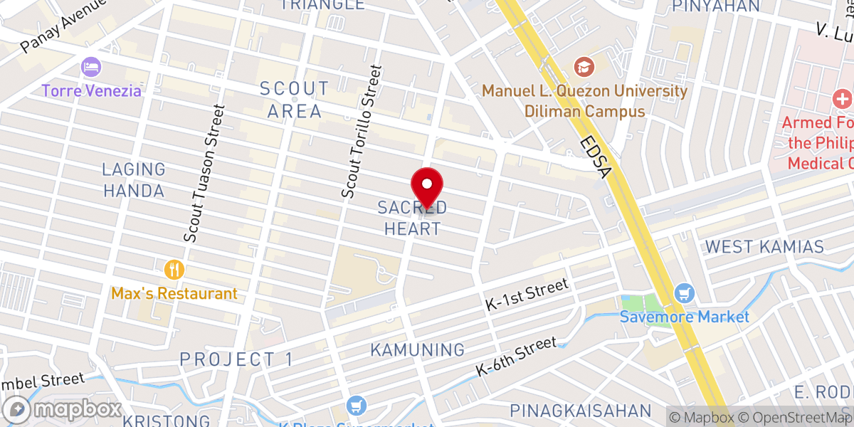 Map showing location of Sacred Heart Parish-Shrine (Diocese of Cubao)