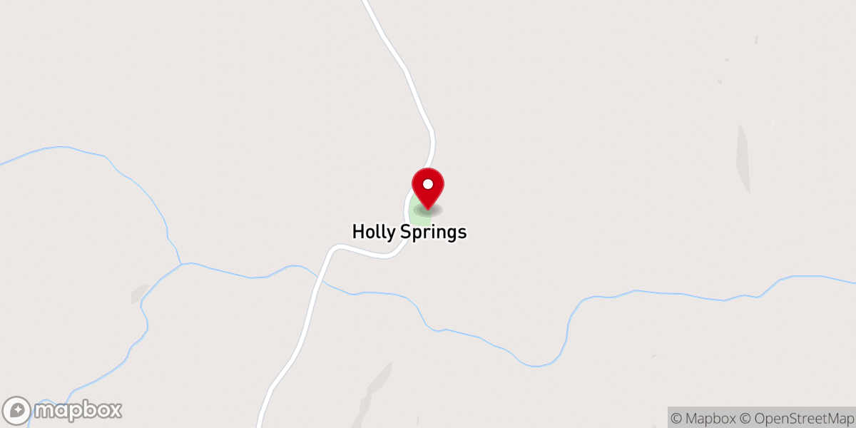 Map showing location of Holly Springs Baptist Church