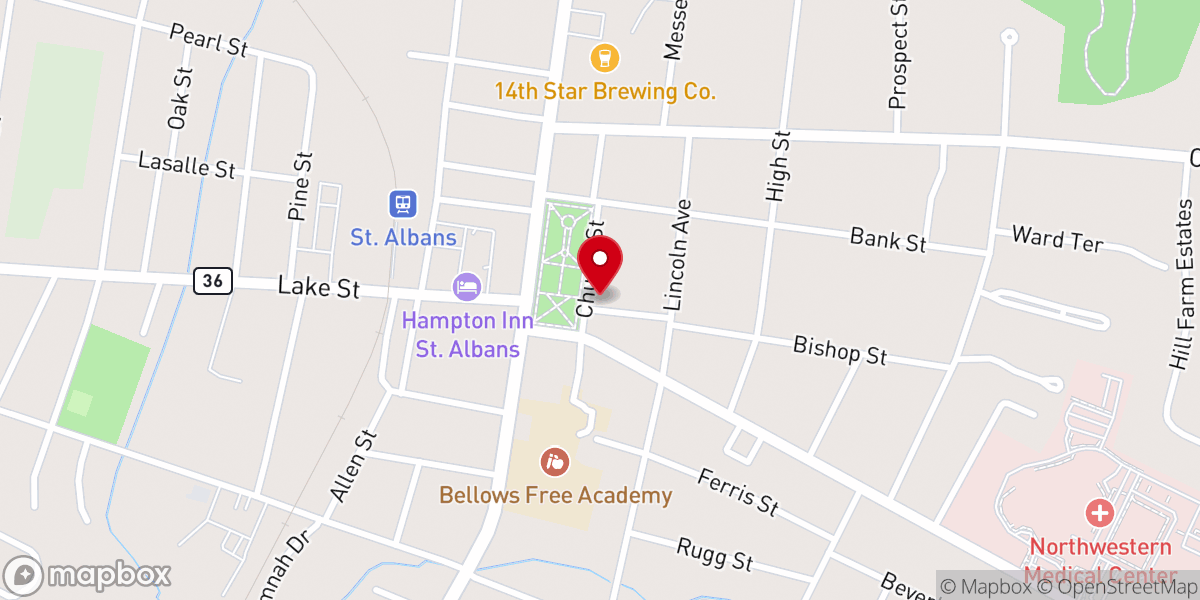 Map showing location of Saint Albans Museum
