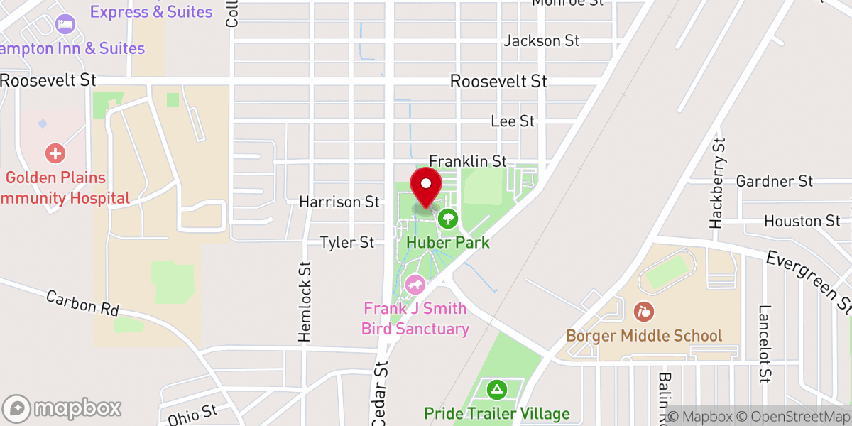Map showing location of Huber Park