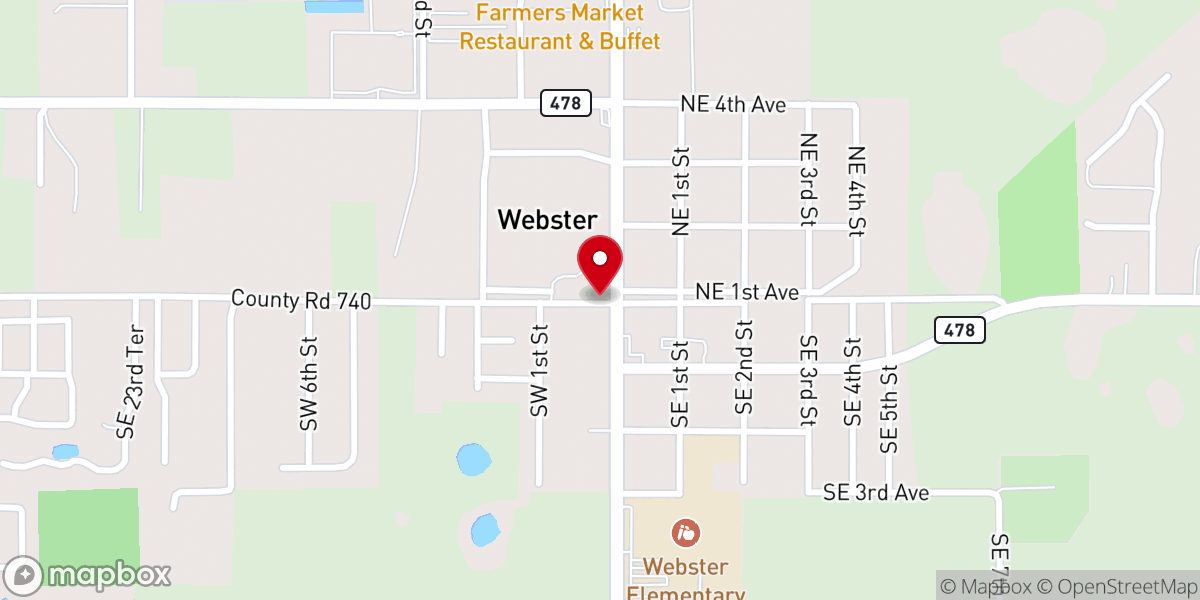 Map showing location of Webster