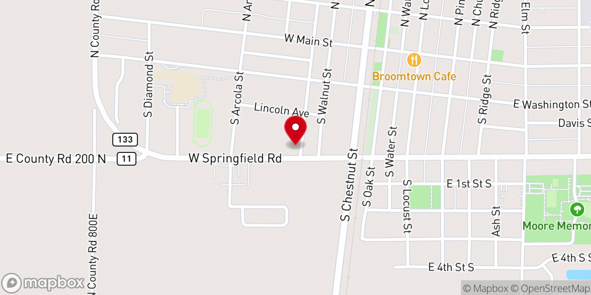 Map showing location of Arcola Missionary Baptist Church