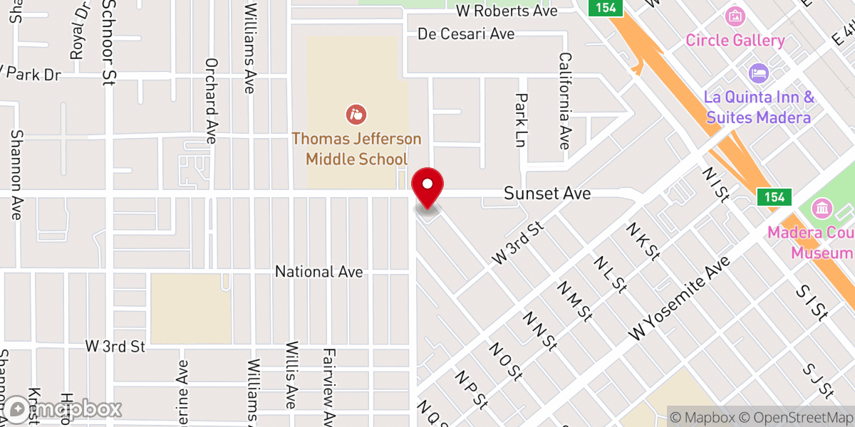 Map showing location of Madera Seventh-day Adventist Church