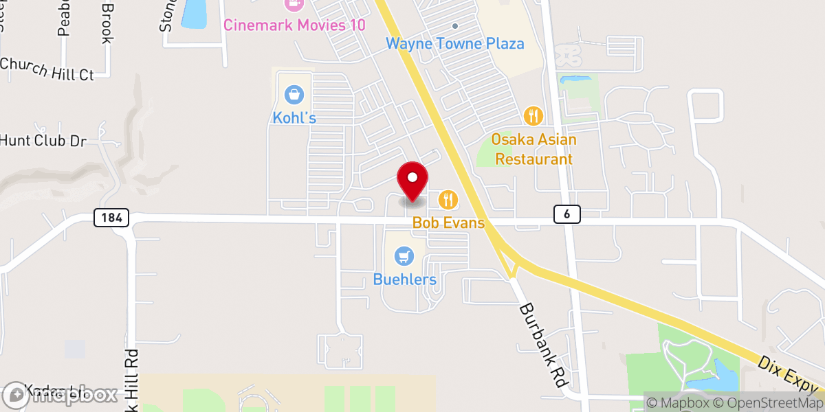 Map showing location of Heartland Christian Center