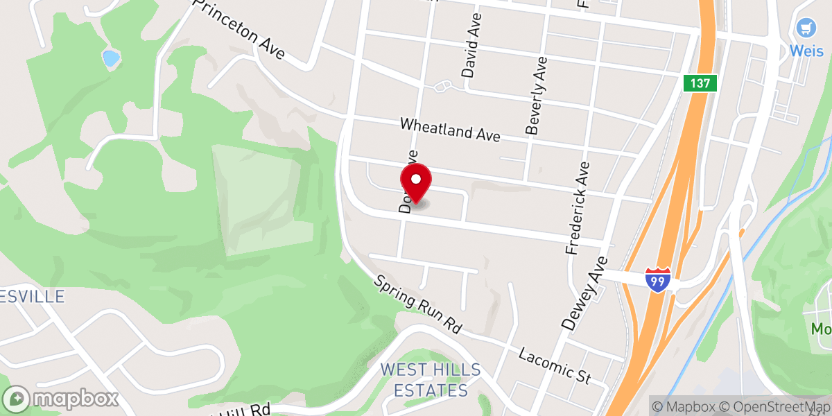 Map showing location of Garden View Baptist Church