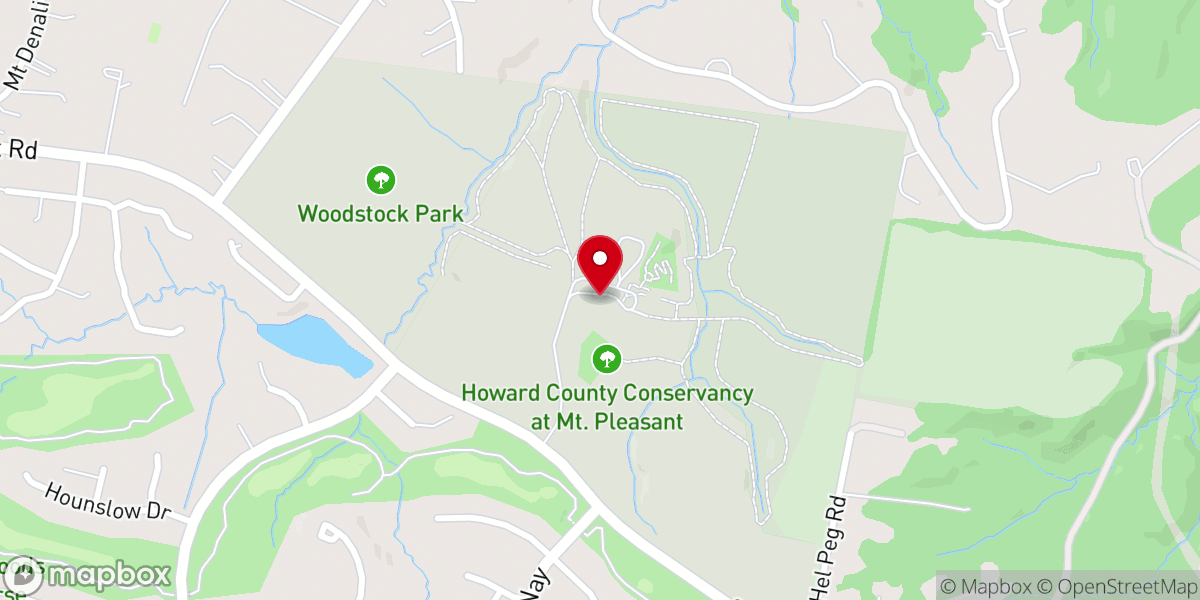 Map showing location of Howard County Conservancy