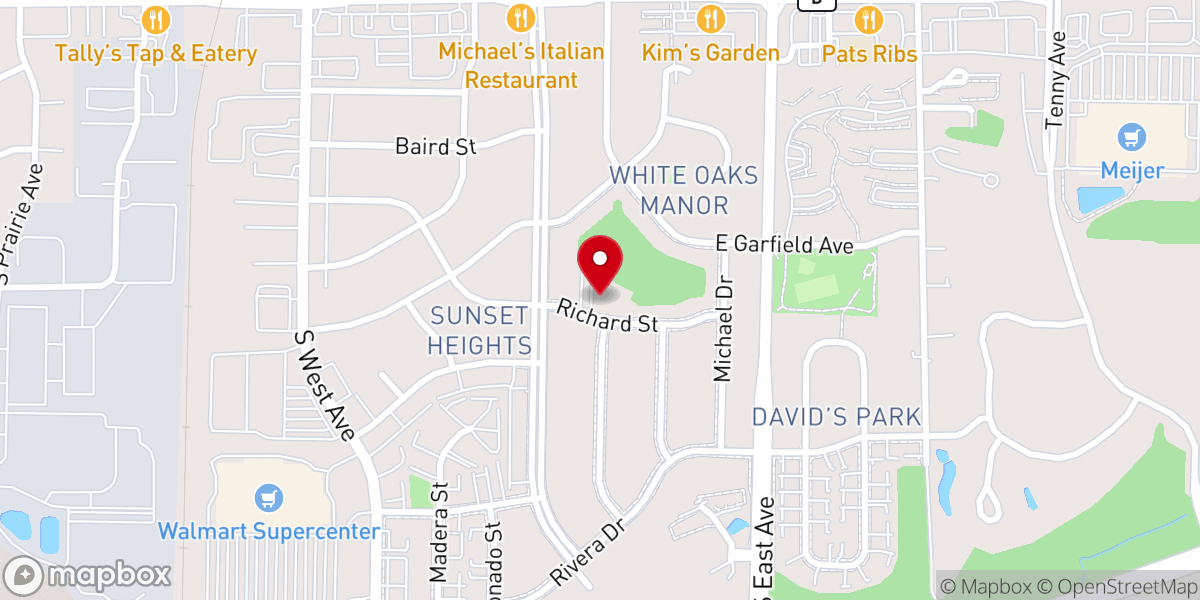 Map showing location of Southminster Presbyterian Church