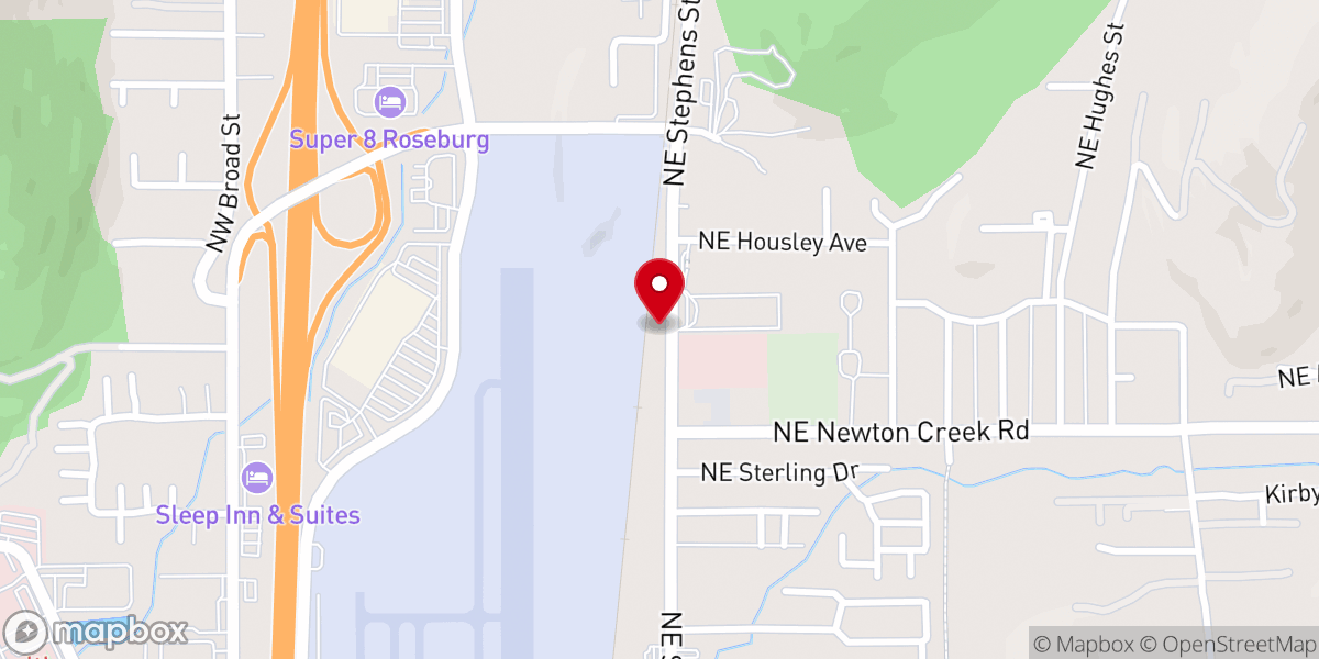 Map showing location of The Salvation Army Roseburg