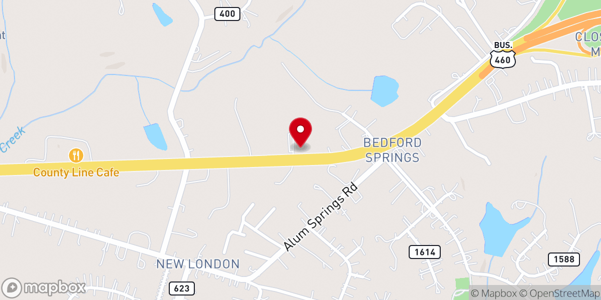 Map showing location of Timberlake Christian Church