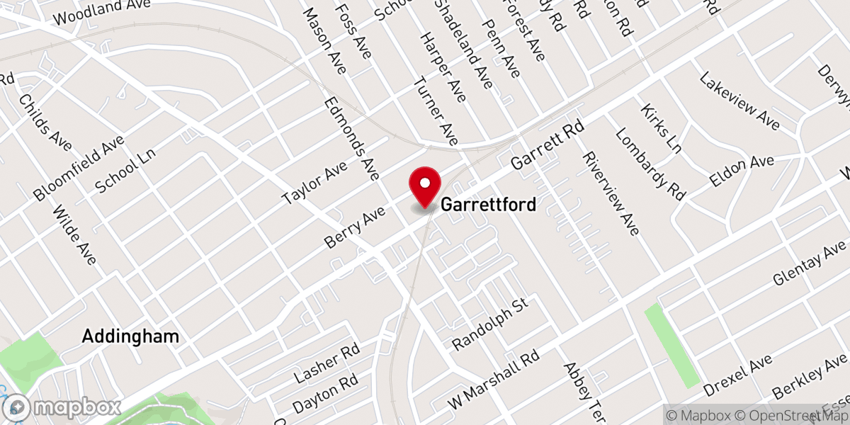 Map showing location of Drexel Hill Church