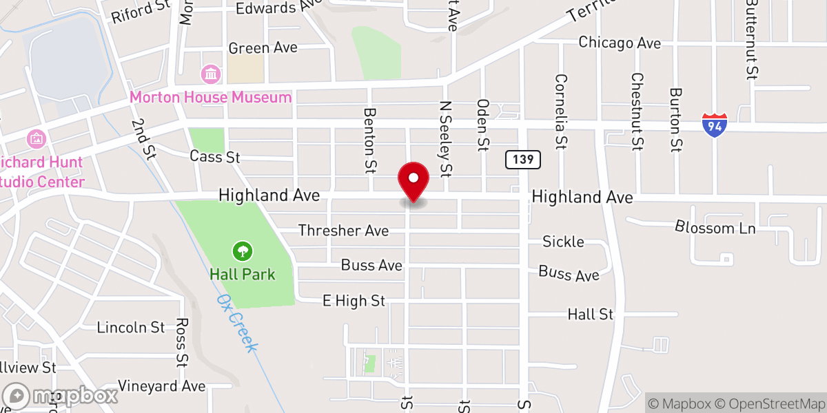 Map showing location of Hopewell Baptist Church