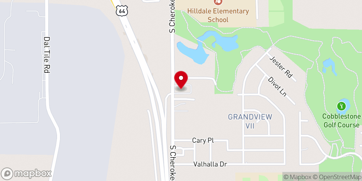 Map showing location of Grandview Baptist Church