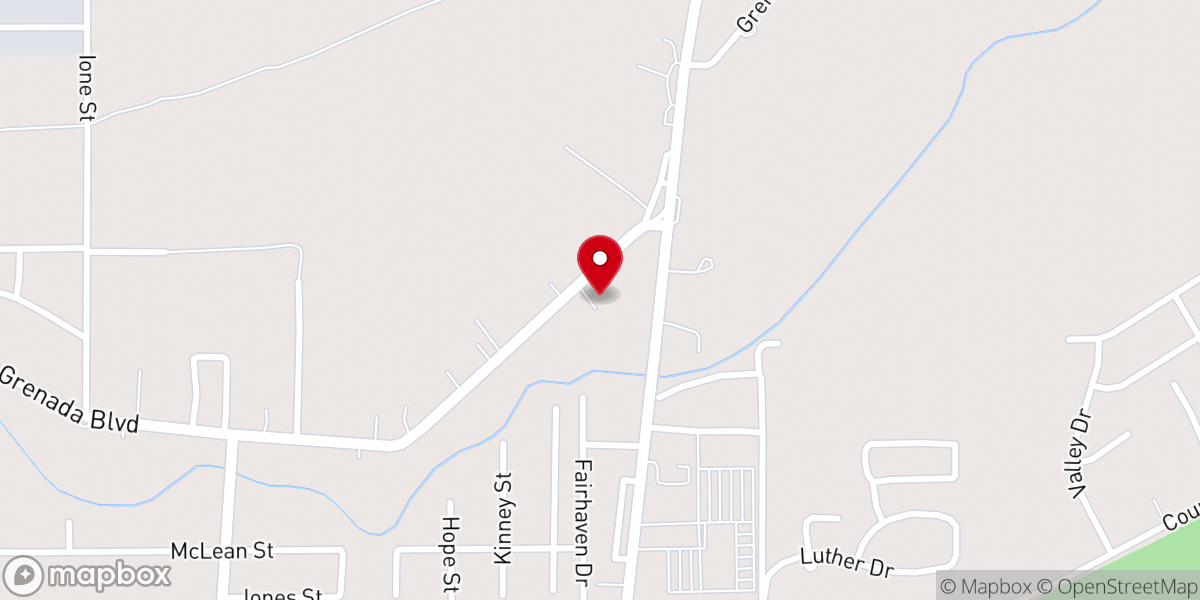 Map showing location of Greenwood Primitive Baptist Church