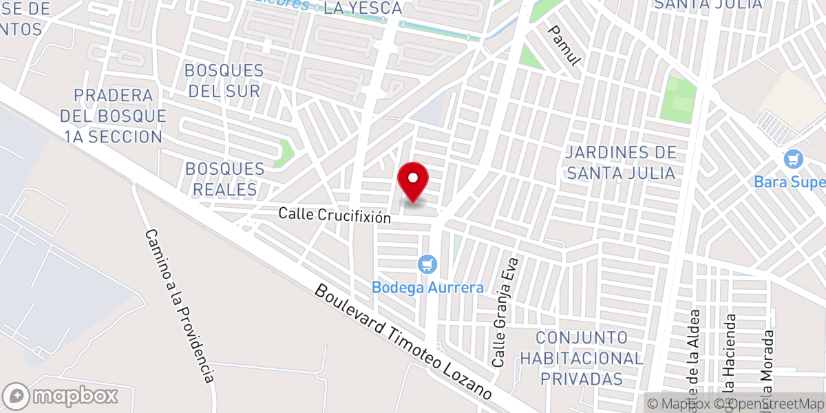 Map showing location of Parroquia de San Andrés Apóstol (antes Templo del Sagrado Corazón de Jesús)