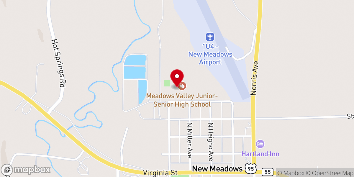 Map showing location of Meadows Valley School District