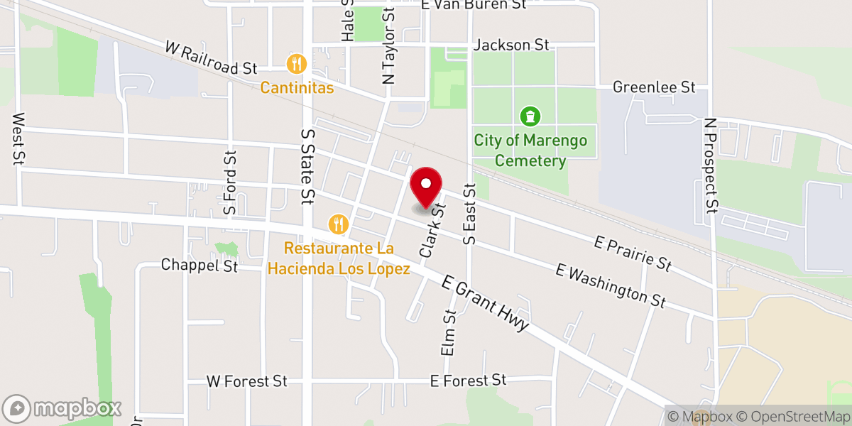 Map showing location of First Baptist Church