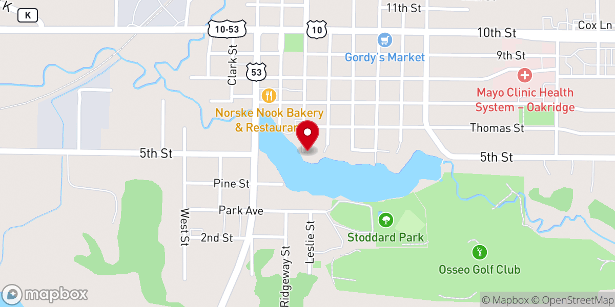 Map showing location of Trinity Lutheran Parish