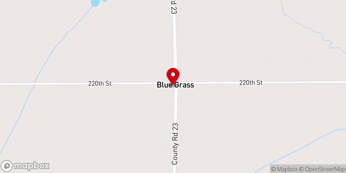Map showing location of Bethany Free Lutheran Church
