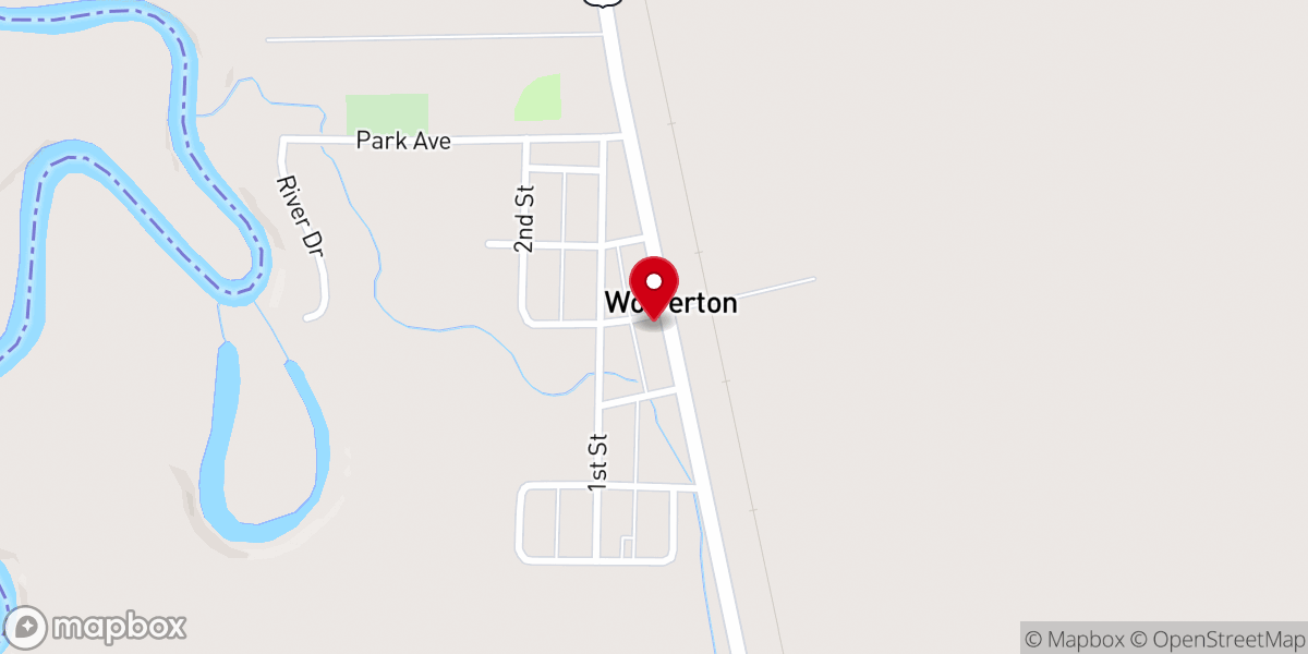 Map showing location of Wolverton City Hall