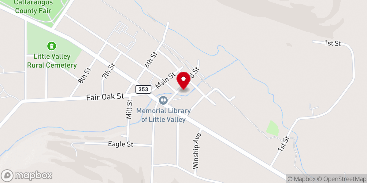 Map showing location of Little Valley Town Clerk