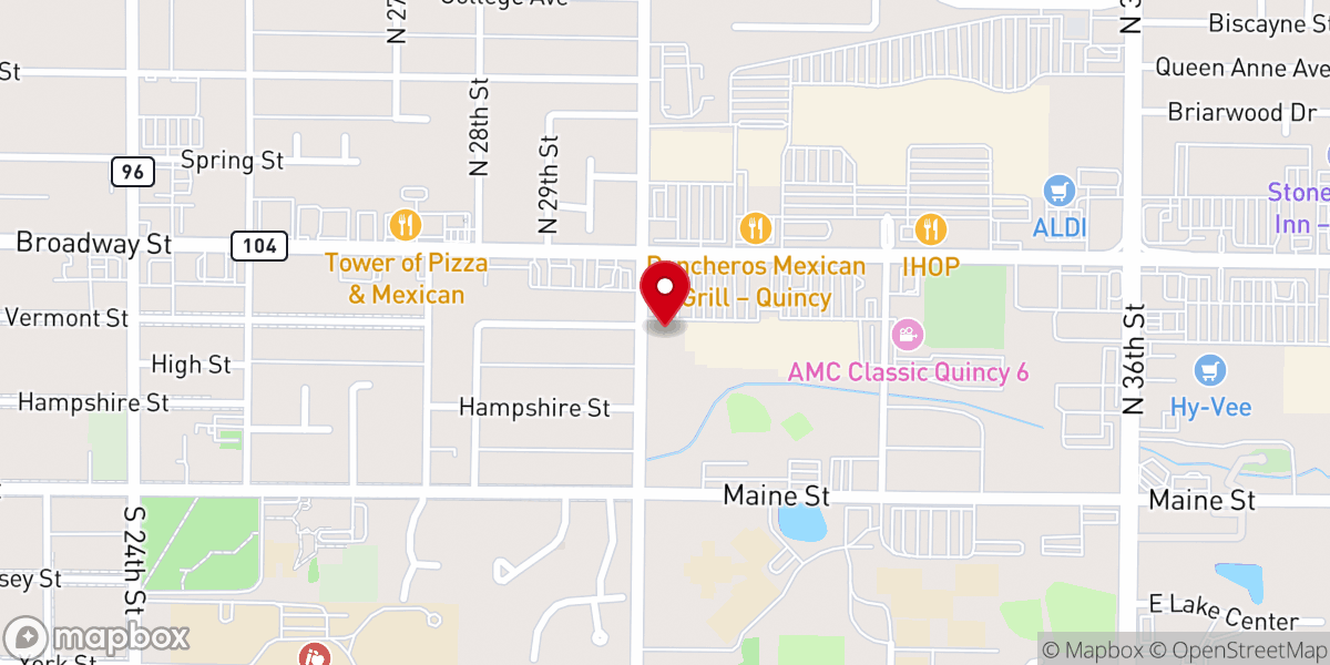 Map showing location of Grace Baptist Church