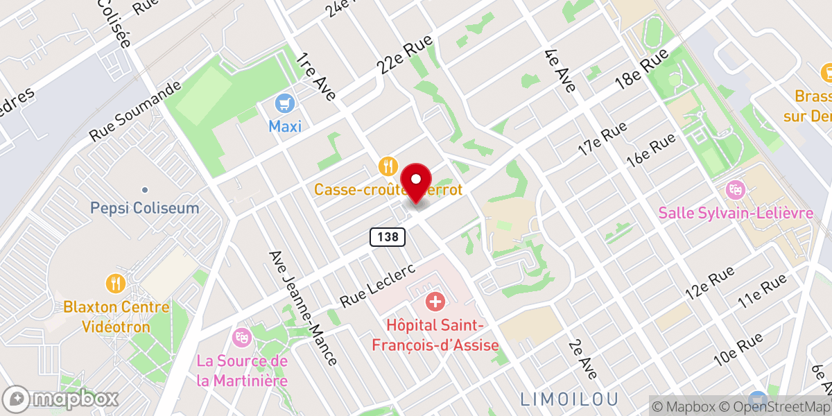 Map showing location of Winner's Chapel International Québec City