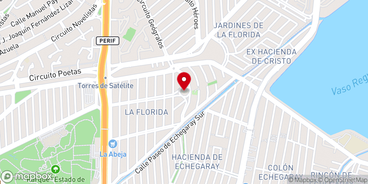 Map showing location of Parroquia del Señor del Campo Florido