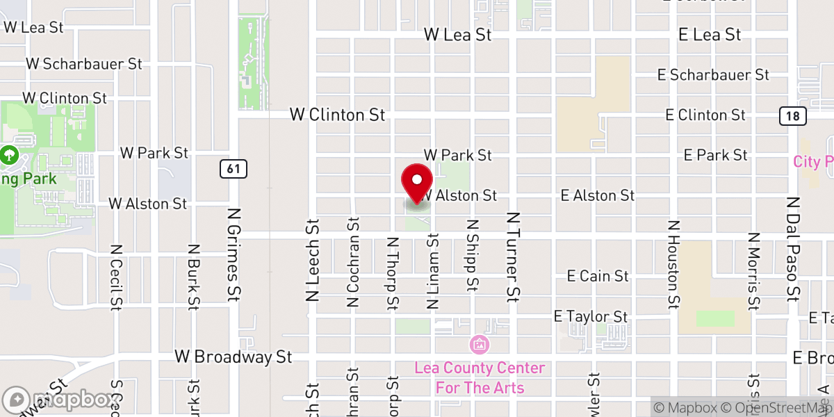 Map showing location of First Christian Church