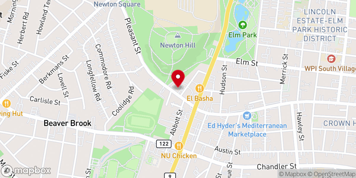Map showing location of Blessed Sacrament Church