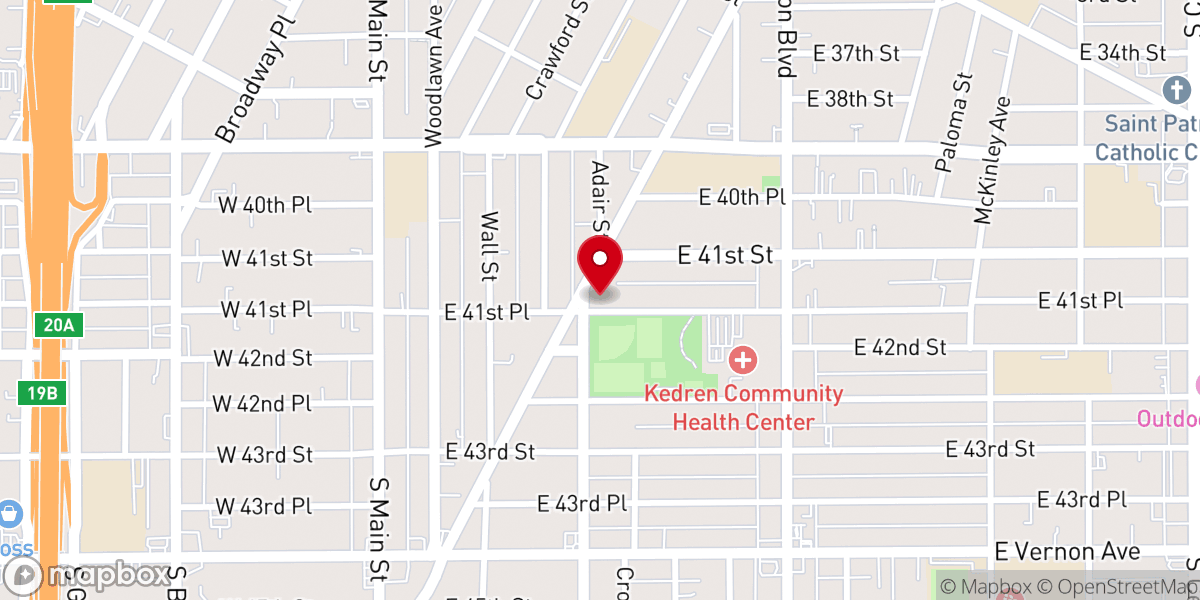 Map showing location of Harmony Missionary Baptist Church