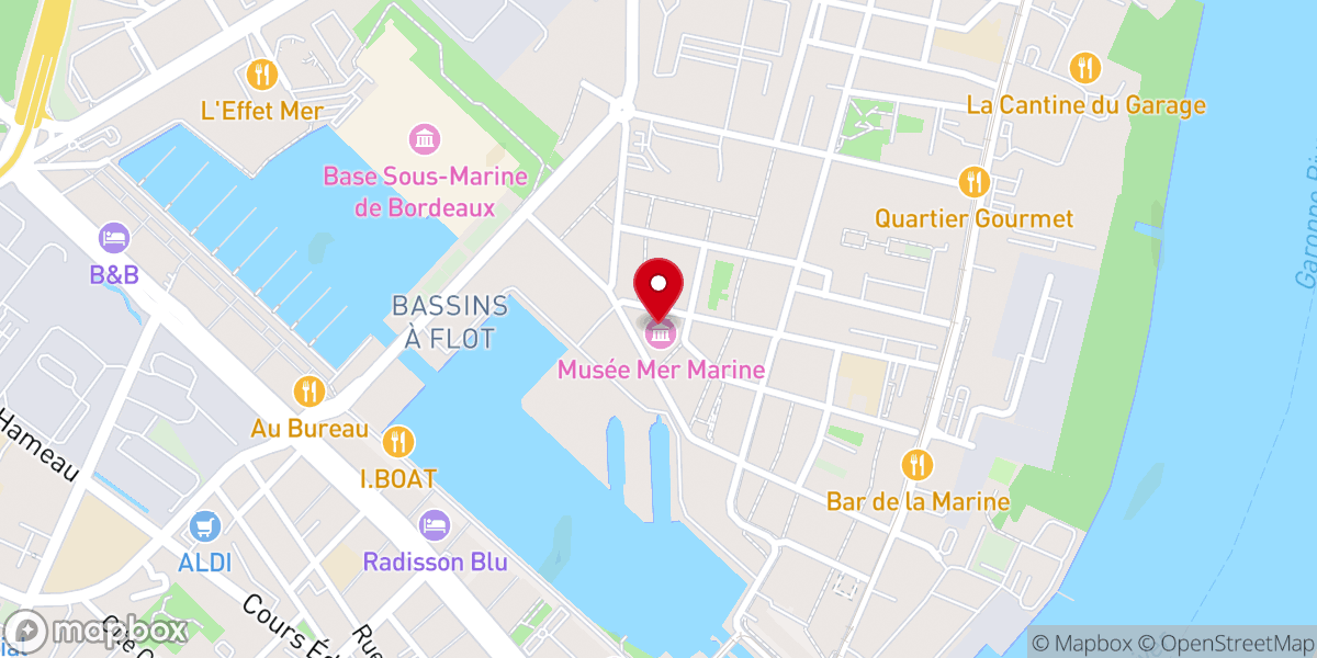 Map showing location of Musée Mer Marine