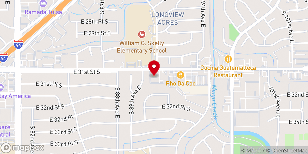 Map showing location of Tulsa Christian Center Ministries
