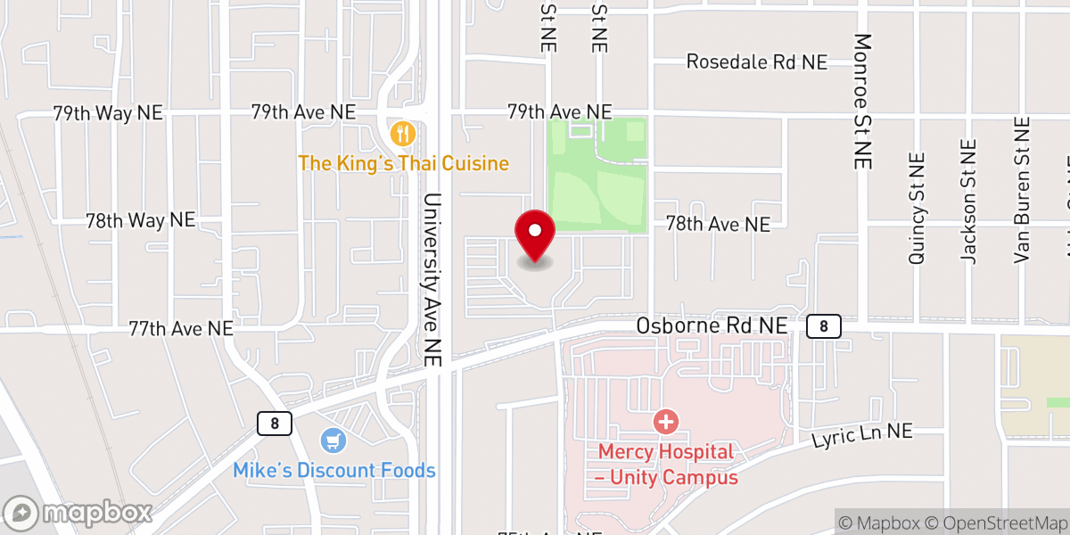 Map showing location of Emmanuel Christian Center - Spring Lake Park