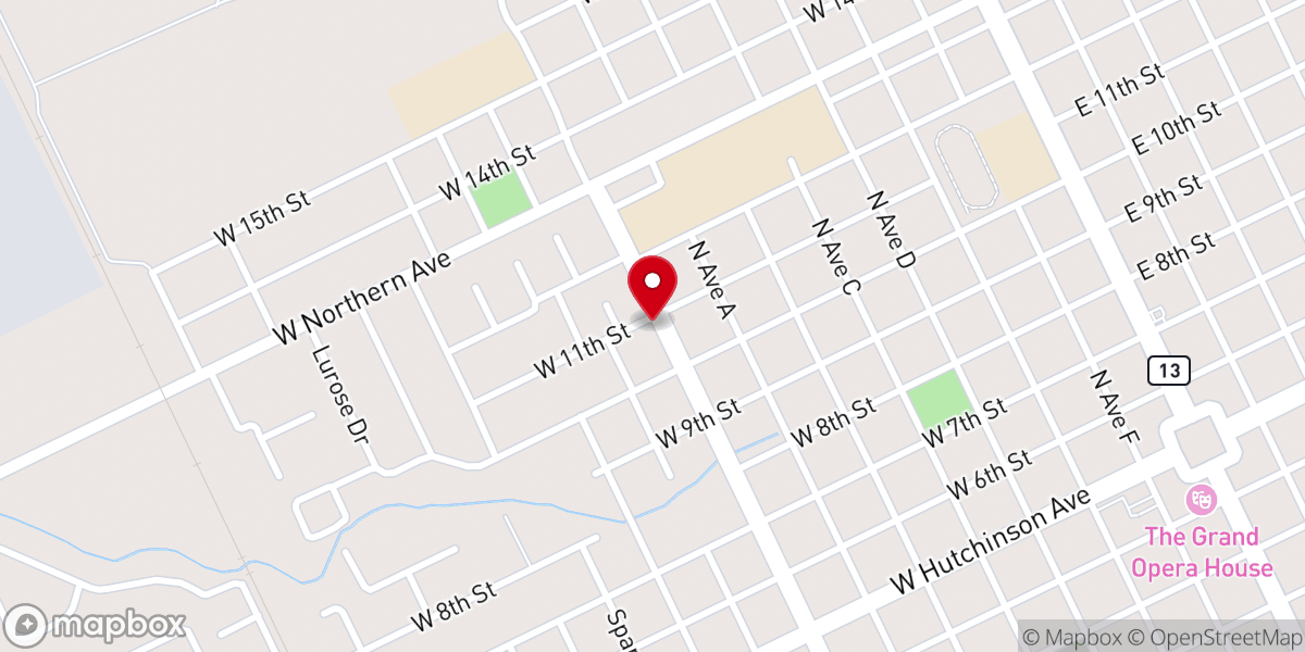 Map showing location of Grace Bible Baptist Church