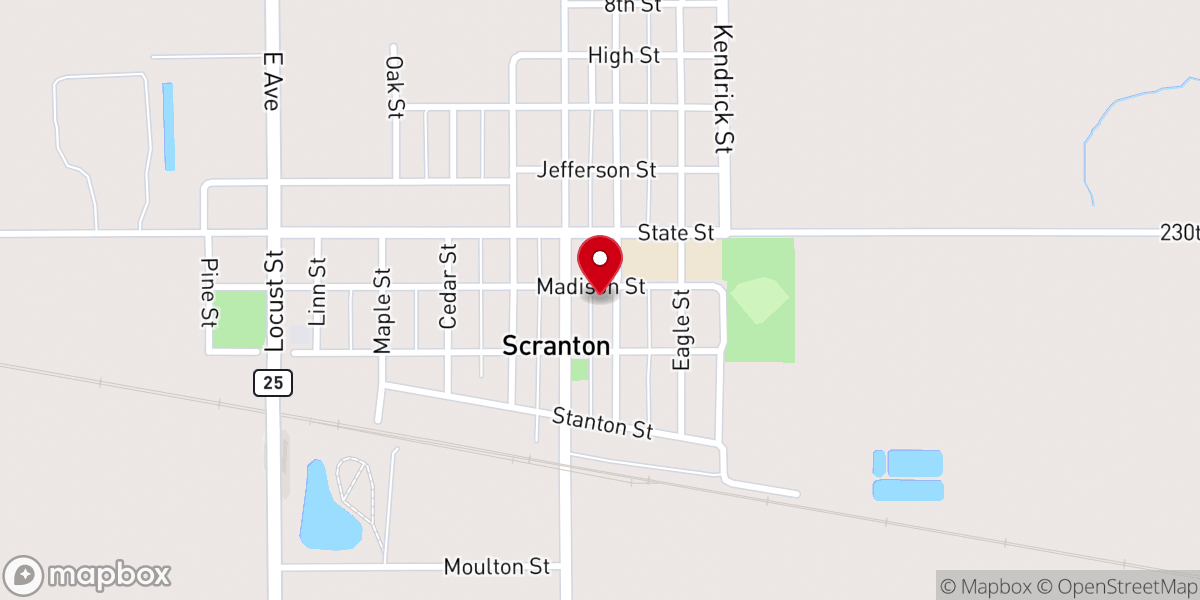 Map showing location of United Methodist Church