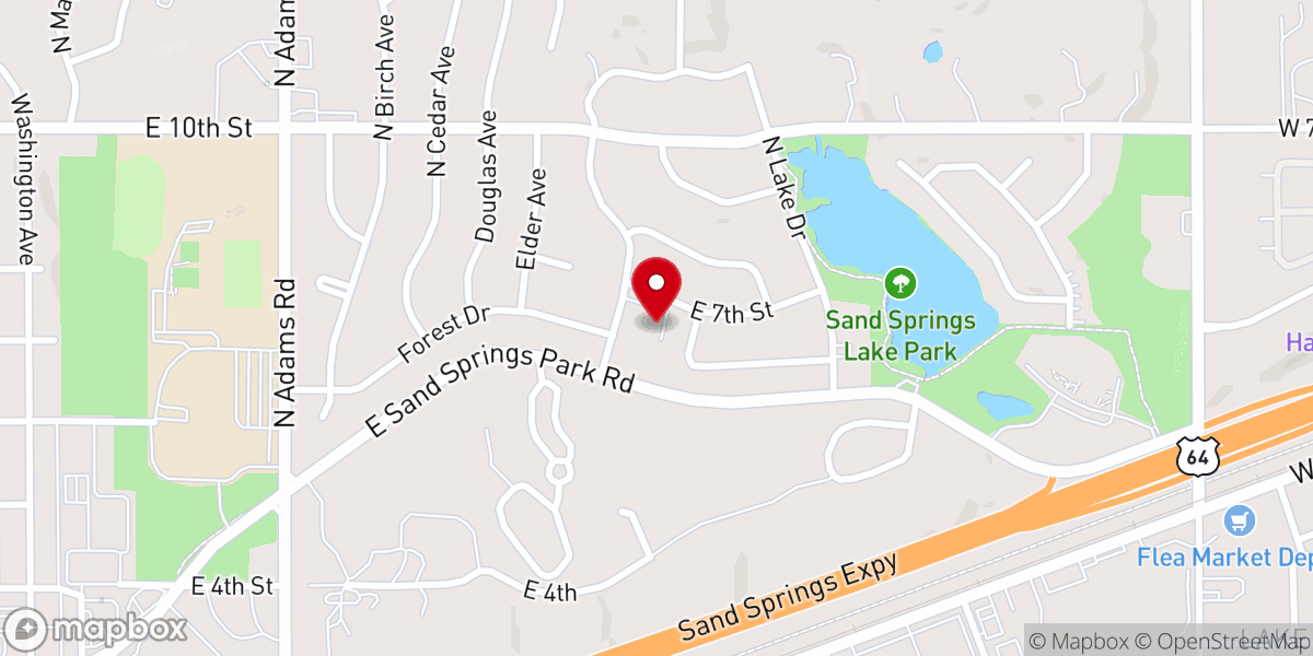 Map showing location of Lakeside Church of Christ