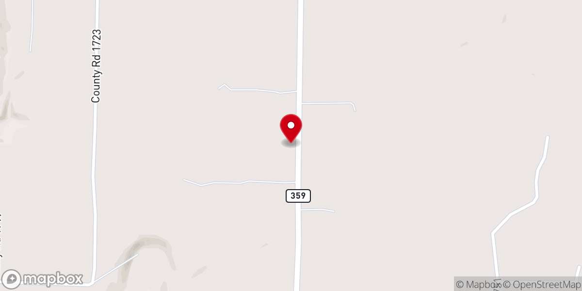 Map showing location of Flat Rock Assembly of God Church