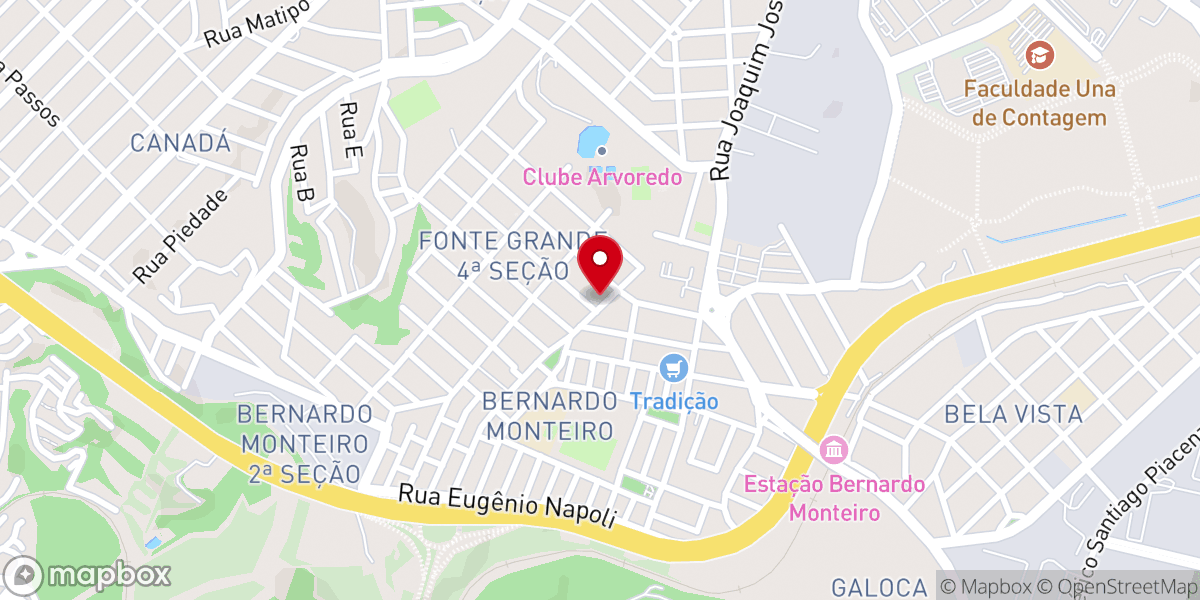 Map showing location of Primeira Igreja Batista Regular de Contagem