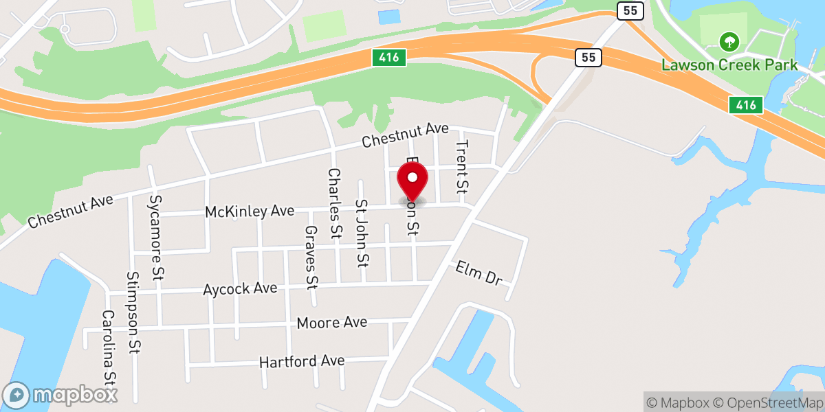Map showing location of St Paul Church of Christ
