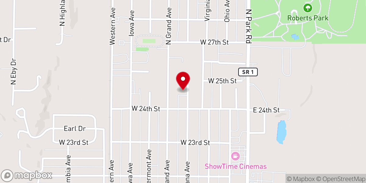 Map showing location of Bible Covenant Church, Connersville IN
