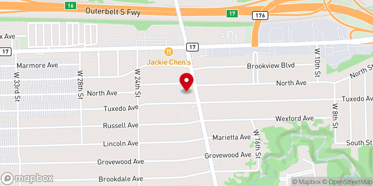 Map showing location of Parma Lutheran Church
